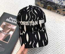 Fashion D Print Letter Embroidered Baseball Cap Hat Unisex Adjustable Black