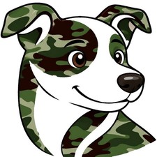 30 Custom Green Camo Cute Dog Personalized Address Labels