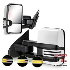 Tow Mirrors for 2015-2018 Silverado/Sierra 1500/2500/3500, New Painted White
