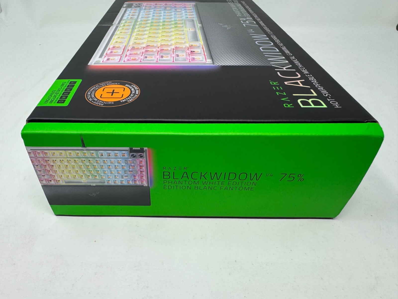 New Sealed Razer Blackwidow V4 75% RGB Mechanical Gaming Keyboard Phantom White