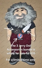 Grateful Dead - Jerry Garcia Doll Accessories Bundle from the lot, SYF, JGB