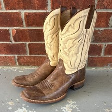 Cody James Men's Brown/Beige Leather Western Boots Square Toe Pull-On 10.5D