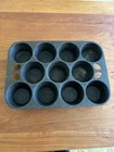 Vintage Unmarked Griswold  Cast Iron Muffin Pan 11" x 8”