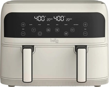 bella PRO - 4-qt. TriZone Touchscreen Air Fryer with Dual Flex Basket - Oatmilk