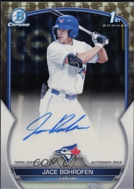 Jace Bohrofen Auto 2023 Bowman Draft Chrome Prospect Superfractor 1/1 Blue Jays