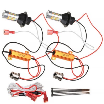 2x 1156 P21W S25 BA15S 42LED Switchback Weiß DRL Bernstein Blinkerleuchte