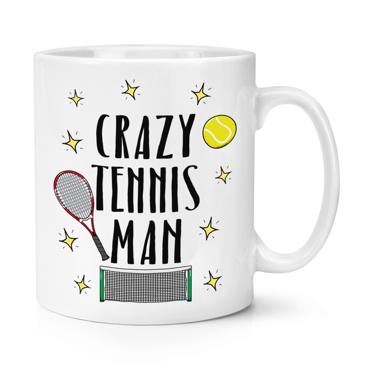 Crazy Tennis Man 10oz Mug Cup - Funny Sport