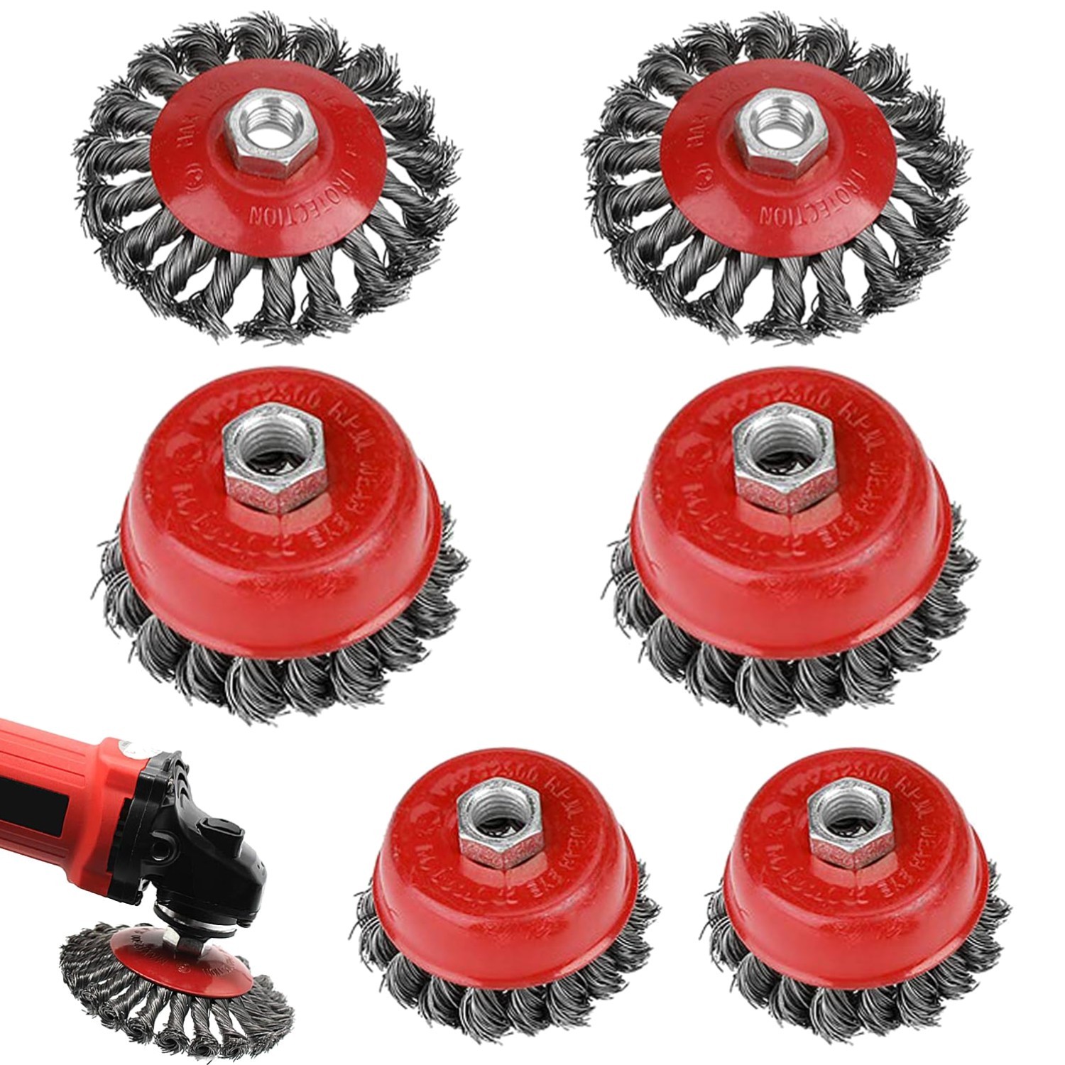 Brosses métalliques pour perceuse et meuleuse M14 en acier robustes