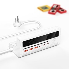 FC Style 10-in-1 Power Strip with 4 AC Outlets  6 USB Ports 3 USB- , PD 20W...