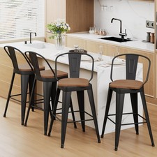 Swivel Bar Stools 24 inch Swivel Metal Counter Height Barstools Set of 4 Mode...