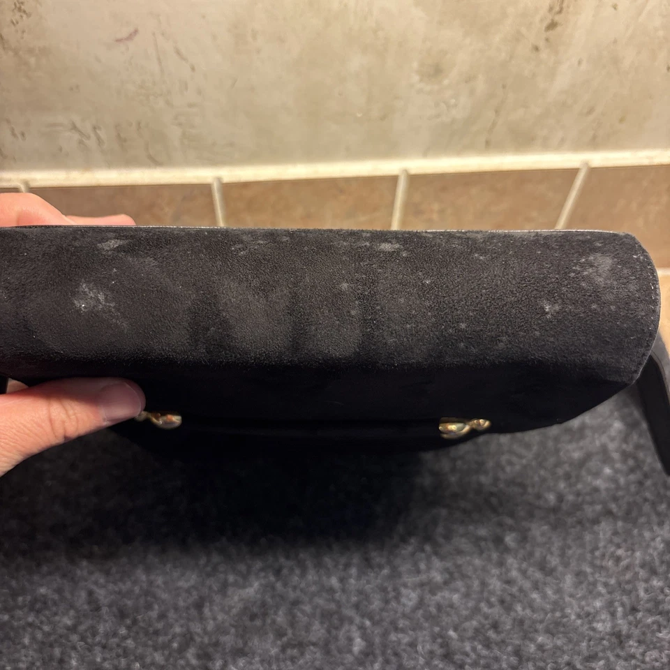 Bolso de hombro vintage Bruno Magli negro gamuza cuero italiano Foto 2 de 4