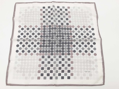 Tom Ford Gray Circle Square Ombre Silk Pocket Square Do1225pxde