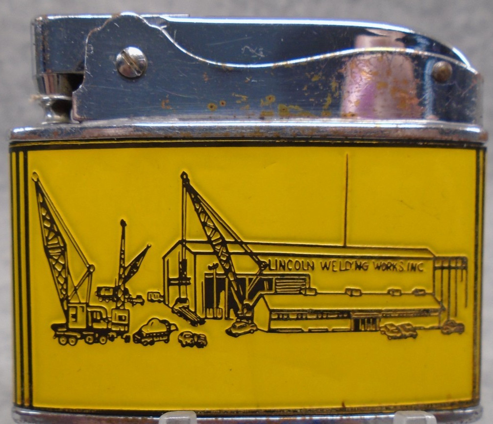Vintage-XRARE-"LINCOLN WELDING WORKS" Las Vegas Nevada flat advertising lighter