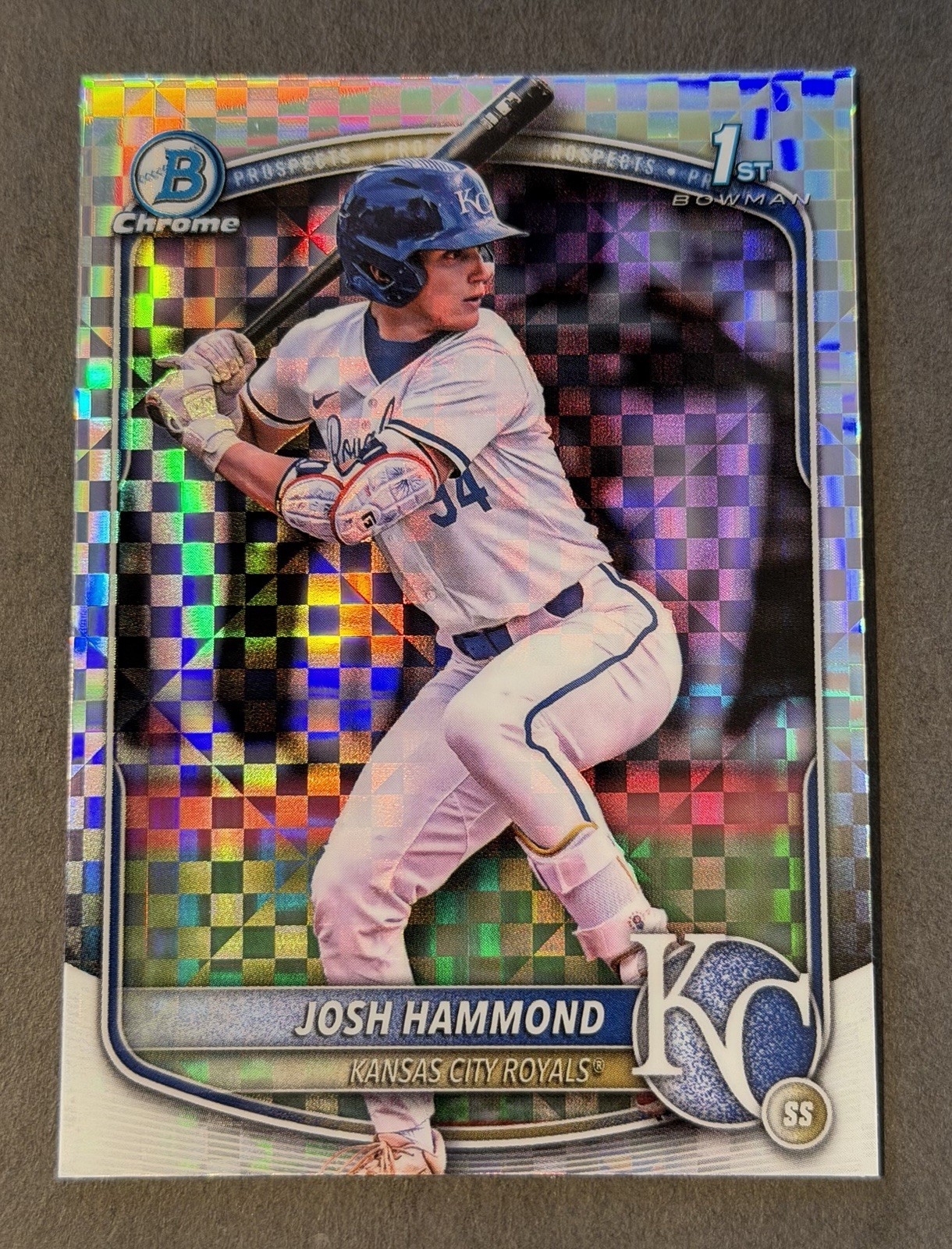 2025 Bowman Chrome Draft Josh Hammond 1st BDC-185 X Fractor Royals