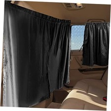 Set of 3 Privacy Curtains for Car, SUV, Van - Includes 1 Rear Seat Black
