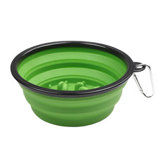 Slow Food Bowl Small Big Dog 1L Outdoor Travel Bowl for Dogs Flodable with Buckl