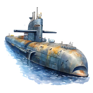 Submarine Sub Self Adhesive Vinyl Waterproof Sticker
