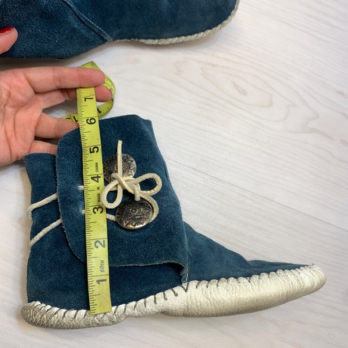 Mocasines de cuero azul para mujer Taos talla 8/9 suelas de goma 3000 - Imagen 10 de 11