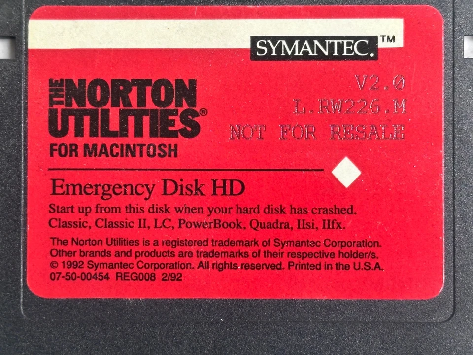Symantec Norton Utilities Macintosh 2.0 Complete 6-Disk Set 3.5″ Floppies 1992 - Image 2 of 4