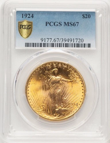 1924 $20 Saint Saint-Gaudens Double Eagle PCGS MS67 (778055002)