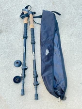 Set of Cascade Mountain tech CMT Carbon Trekking Poles 100-135CM Black ..61A