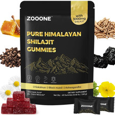 ZOOONE 60 Gummies Pure Himalayan Shilajit Gummies Gold I Lab Tested I No Added S
