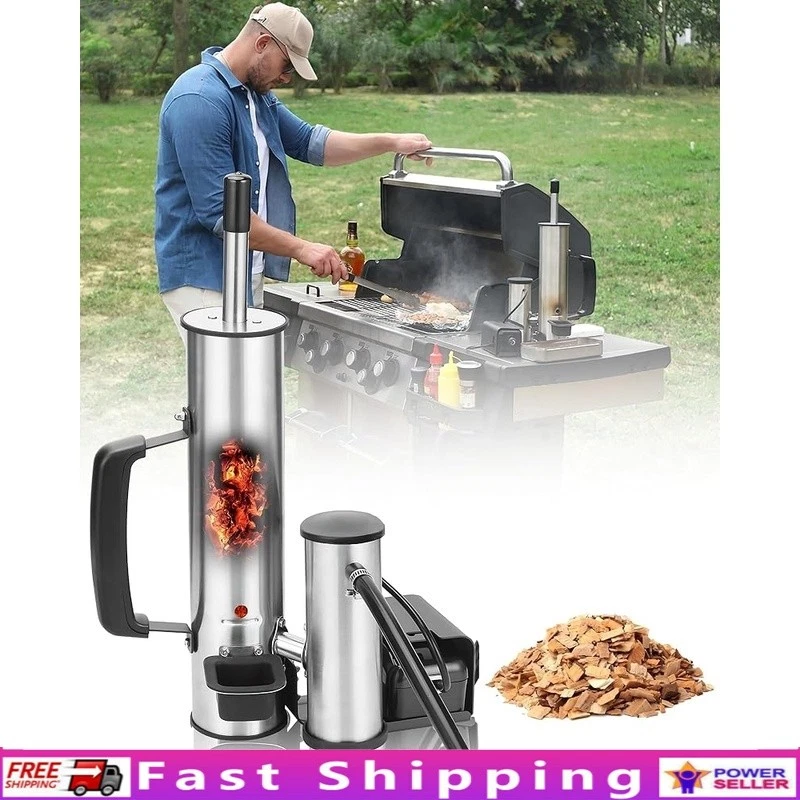 Dual-Tube Cold Hot Smoke Generator Portable BBQ Smoke Maker Outdoor Cooking Tool