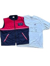 Vintage United Airlines Vest Tee Lot XL Mechanics Team Workwear Aviation Oakland