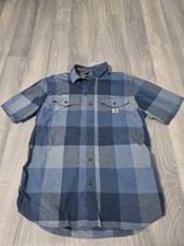 Carhartt Rugged Flex Relaxed Fit Lightweight Short Sleeve Plaid Shirt L - E100
