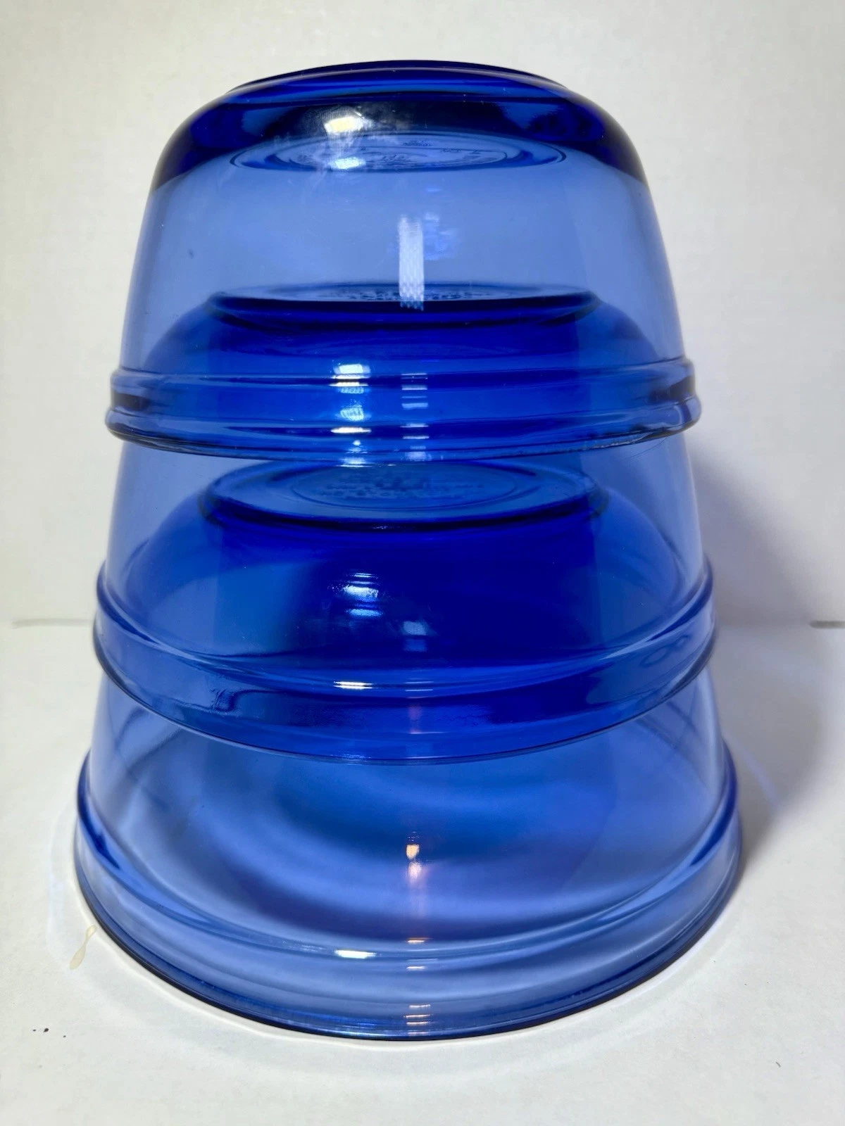 Vintage Anchor Hocking Cobalt Blue Nesting Mixing Bowls Set of 3-2.5, 1.5 & 1 QT