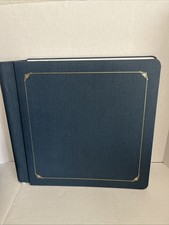 Creative Memories 45 SHEETS/90PAGES 12x12 BLUE w/ GOLD TRIM Scrapbook Album