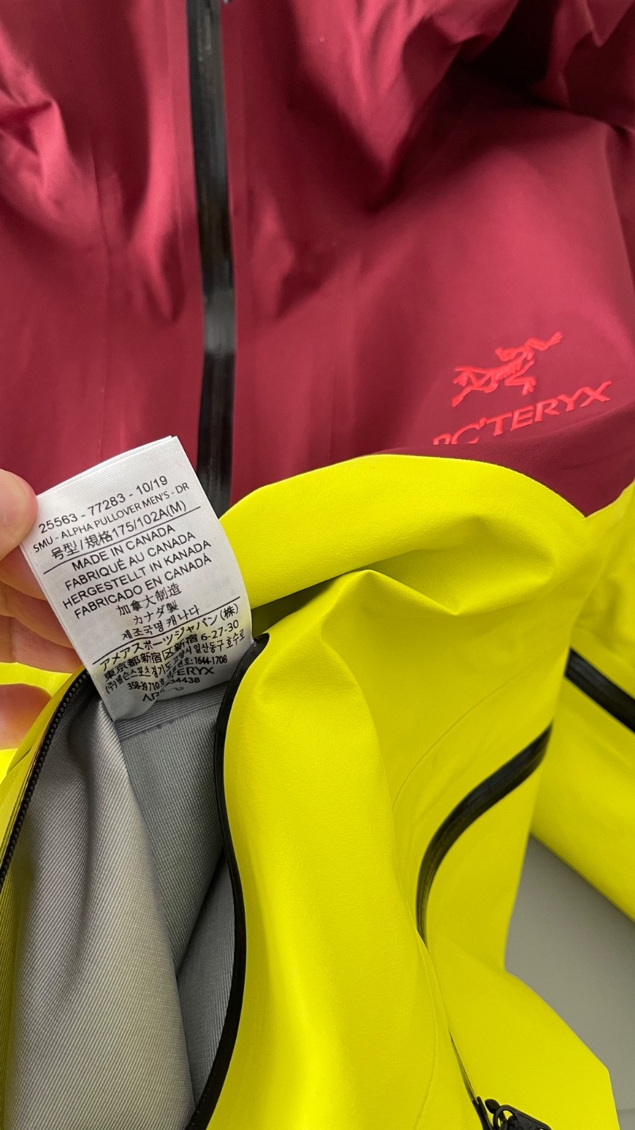 Arc'teryx SMU Alpha Pullover Mens Medium Scarlet / Euphoria RARE Made In Canada image 5