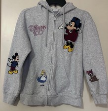 Disney 100 Anniversary Full Zip Hoodie Mickey Minnie Cinderella Bambi-Small