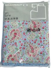 VINTAGE IKEA Rosali Blue Floral Paisley Polka Dots KING DUVET COVER + SHAMS NEW!