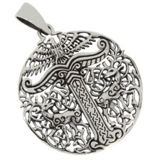 Irminsul Erminsul Runen goßer Anhänger Silber 925 Sachsen Symbol Amulett b786