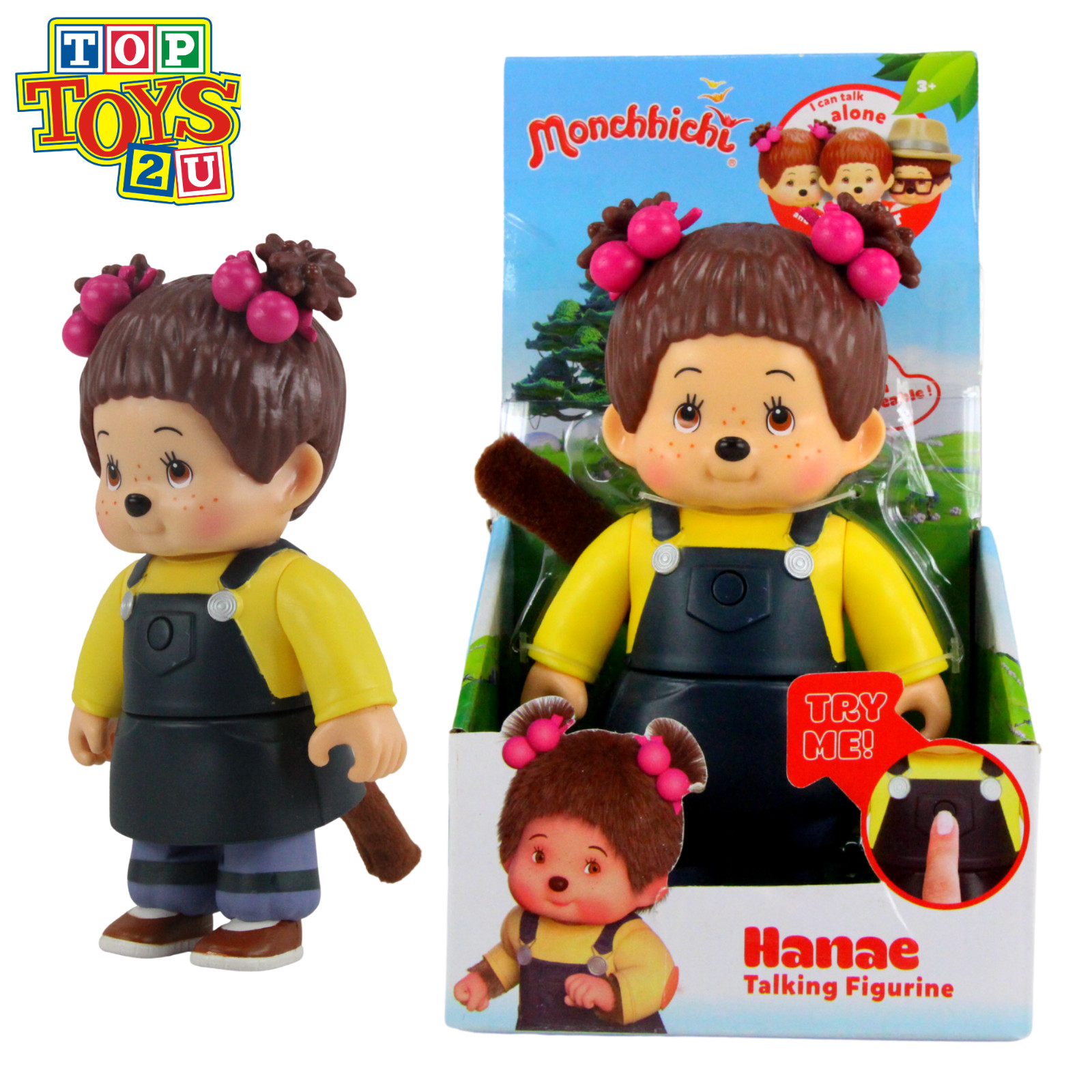 Monchhichi 13cm Articulated Talking Figure with 15 Phrases Super Cute - Hanae.