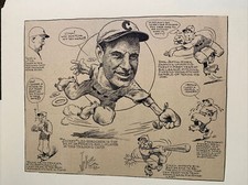 Leo Durocher Donie Bush Eppa Rixey 1933 Sporting News Baseball 9X7 Cartoon