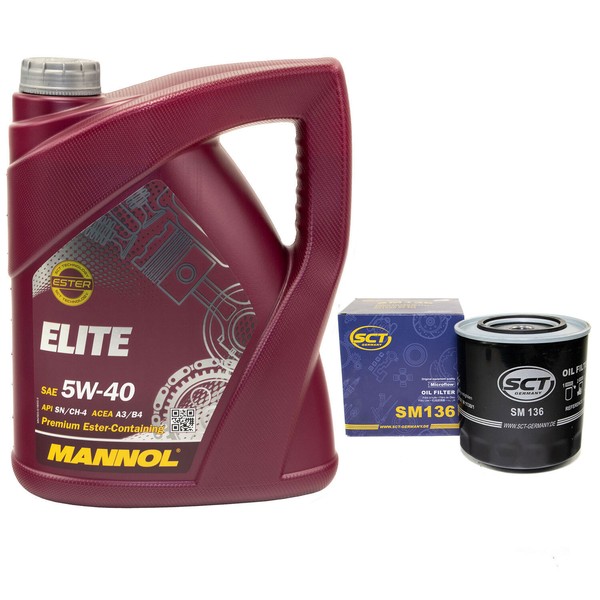 MotoröL Set 5W40 5 Liter + ÖLfilter SM136 FüR Audi A6 A6 Avant 100 Avant-image