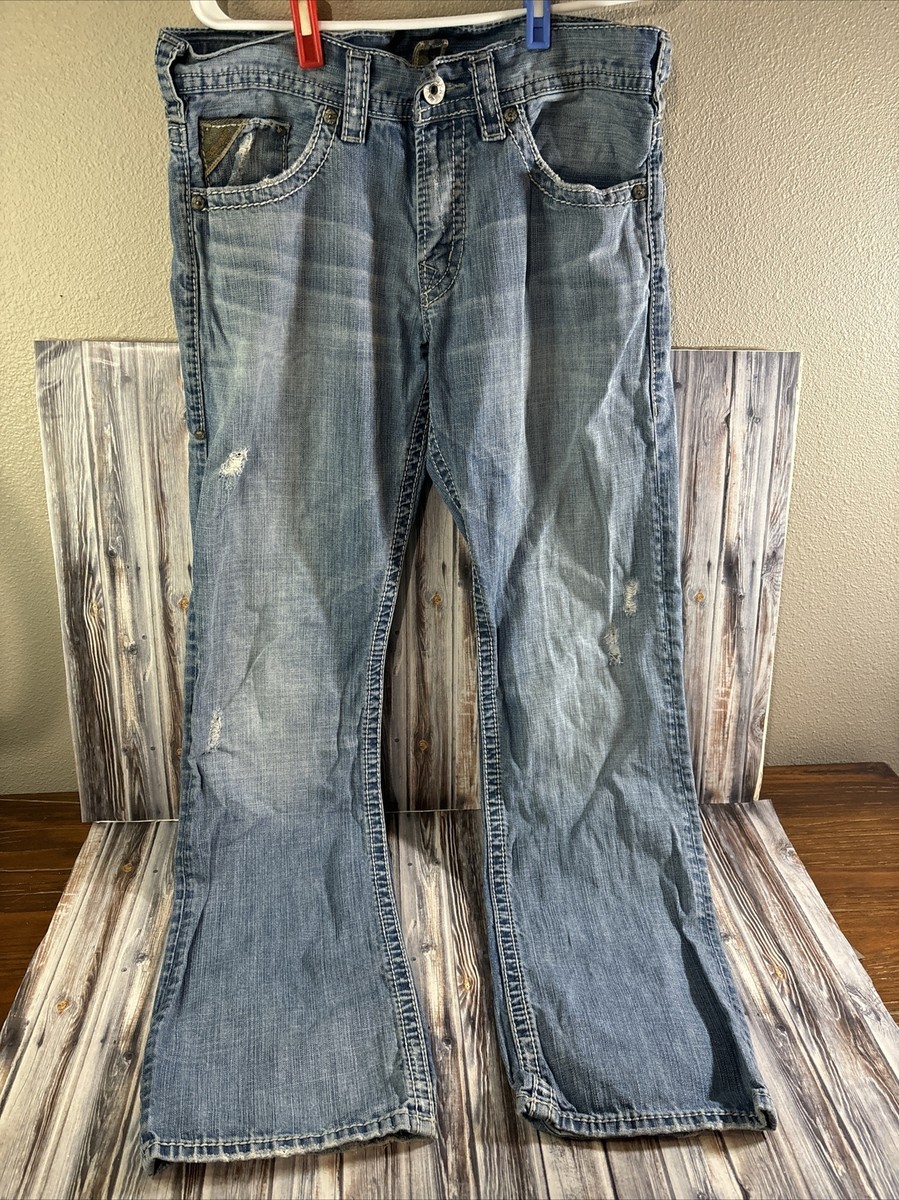 Silver Jeans ZAC 925 Series Mens Tag 32x34 (34x32) Distressed
