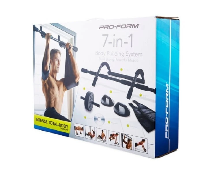 ProForm 7 In 1 Home Multi Gym System Pull Up Bar Ab Wheel Push