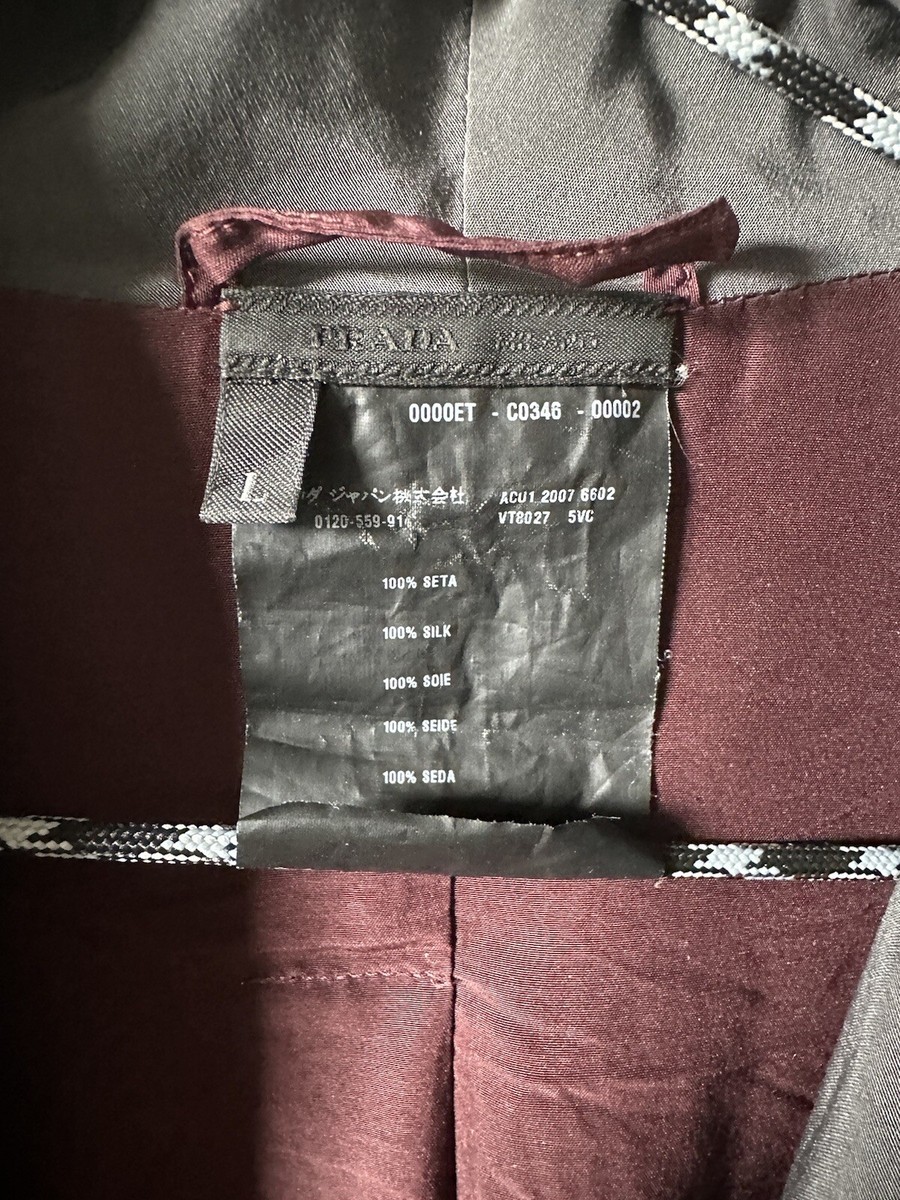 【プラダ・PRADA】Silk twill robe Prada 100% Silk burgundy Robe With Purple Accent | eBay