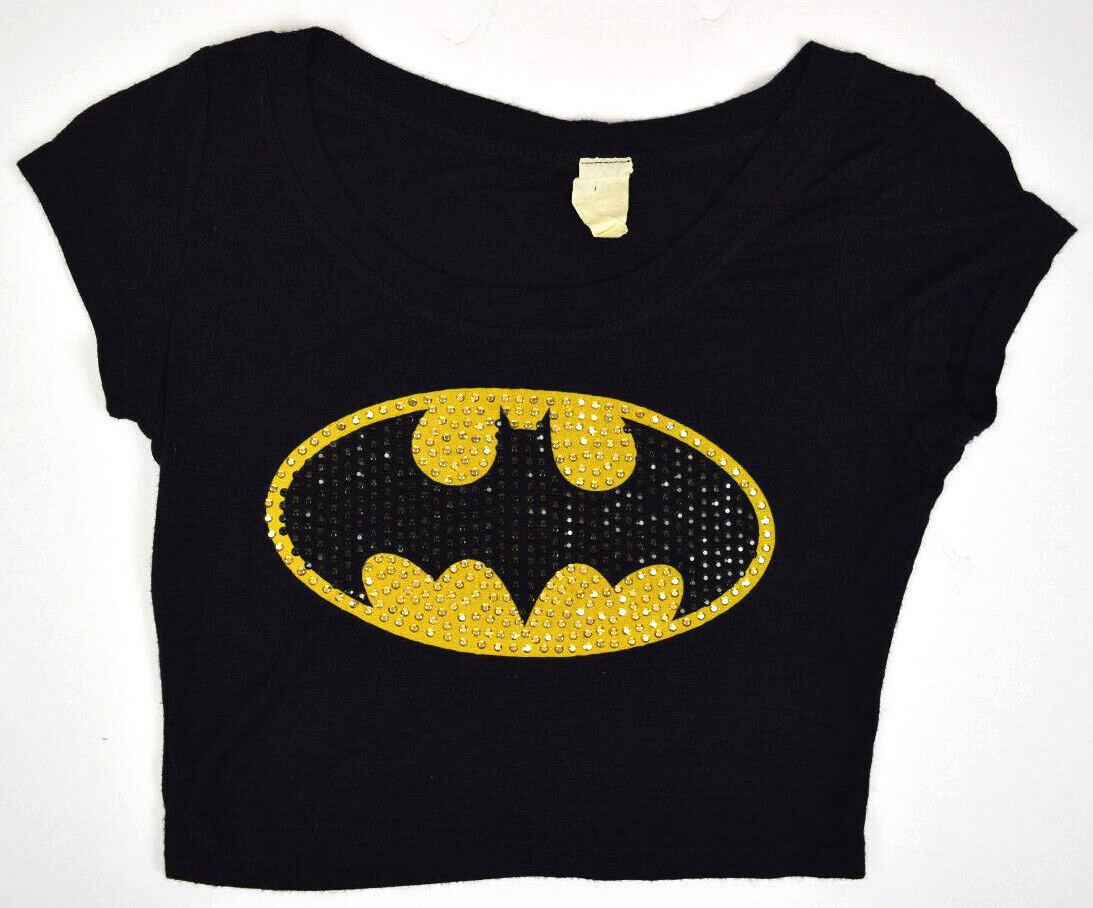 トップス vintage 80s made in USA BATMAN foodie et Batman T-Shirt VTG 80s 90s Women's Cropped Bat Sign Sz S
