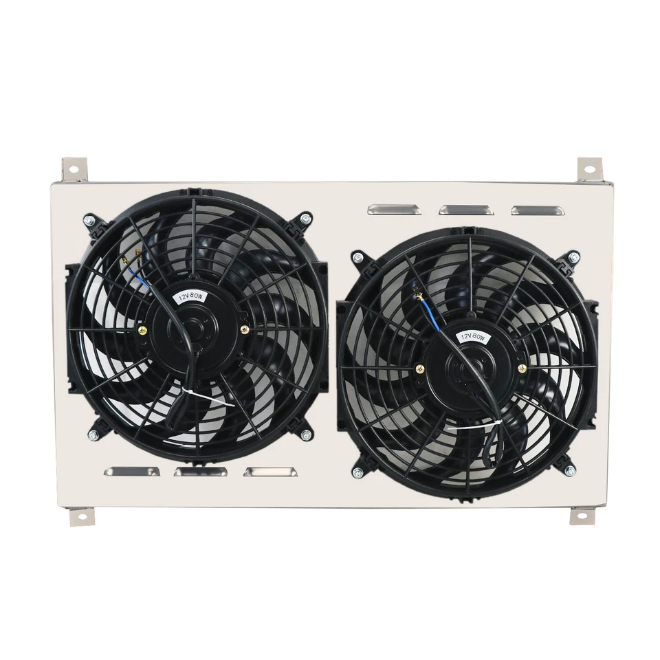 Aluminum Shroud + 2x 12'' Fan + Relay For 1992-00 1999 Subaru Impreza 2.2L 2.5L - Image 2 of 4