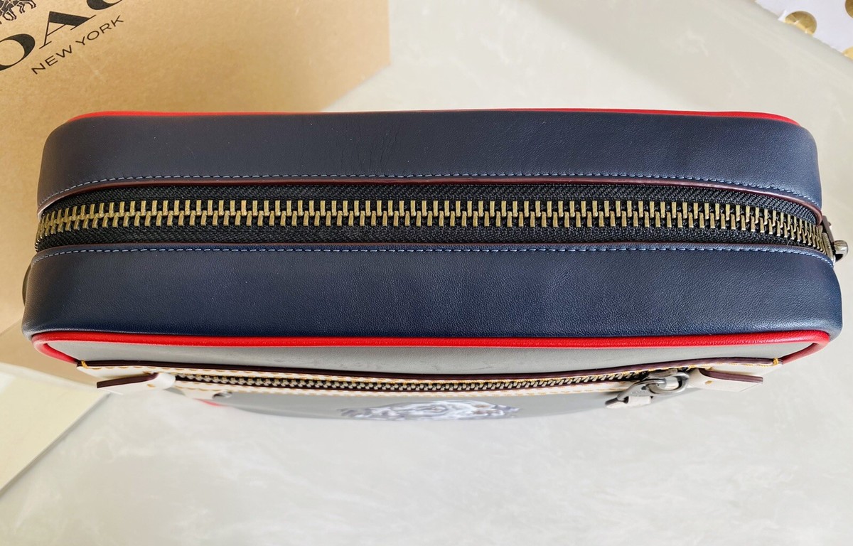 COACH 1941 GRAY/MULTI LEATHER DYLAN VINTAGE DOG MESSENGER
