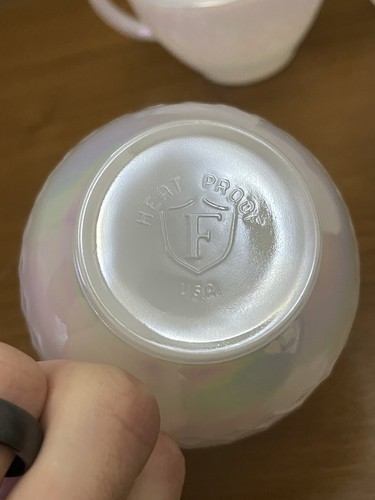 1 taza de café iridiscente con punto de diamante federal de vidrio Moonglow - Imagen 7 de 11