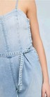 AG Adriano Goldschmied Giselle Straight Leg Cropped Blue Denim Jumpsuit Belted M — photo 3
