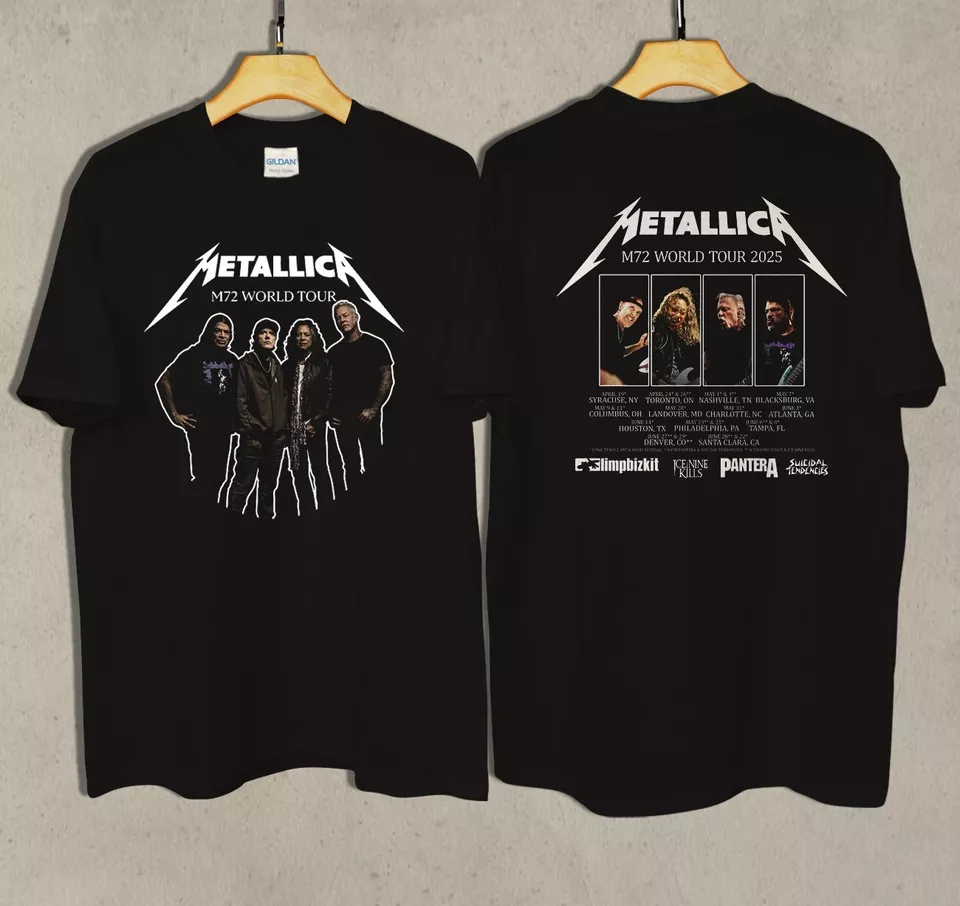 Metallica M72 Tour 2025 Black Cotton T-Shirt Gift in All Sizes