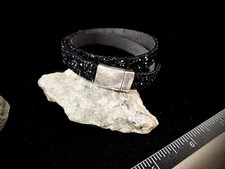 Black Double Wrapped Sparkly Sequin/Glitter Bracelet