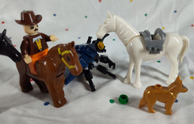 Lego City 60117 Van & Caravan + Non-Lego Compatible Horse Farm Set + Figurines