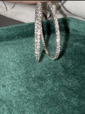 Diamond Inside Out Hoop Earrings 3.70 cts 14k...